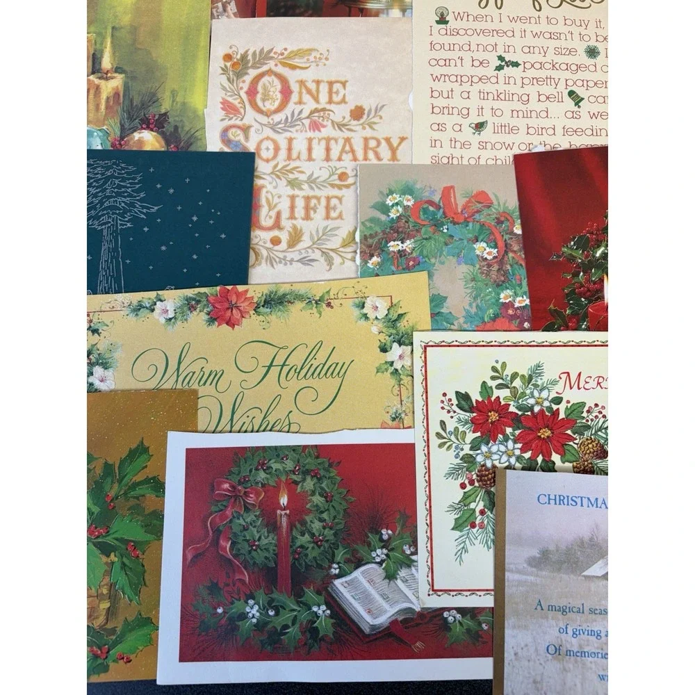 Vintage Christmas Cards Fronts ONLY Traditional Scrapbooking Decoupage Lot 50+